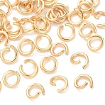 Brass Open Jump Rings, Round, Cadmium Free & Lead Free, Real 24K Gold Plated, 4x0.7mm, Inner Diameter: 2.5mm, 21 Gauge(KK-G604-08G-15)