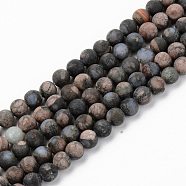 Natural Gemstone Beads Strands, Frosted, Round, 6mm, Hole: 1mm, about 63~65pcs/strand, 14.76 inch(37.5cm)(G-S369-009B-A)