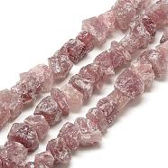Natural Strawberry Quartz Beads Strands, Nuggets, 7~15x9.5~13x9.5~13mm, Hole: 1mm, about 43~45pcs/strand, 15.7 inch(G-R427-07)