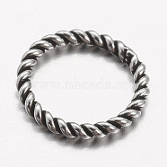 925 Thai Sterling Silver Round Rings, Soldered Jump Rings, Antique Silver, 6.5x0.8mm(X-STER-P005-13)