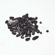 Natural Obsidian Chip Beads, No Hole/Undrilled, 3~9x1~4mm(G-L453-08)