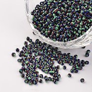 12/0 Opaque Colours Seep Glass Beads, Round Seed Beads, Colorful, 1.5~2x2mm, Hole: 0.5mm, about 22500pcs/450g(SEED-M008-C19)