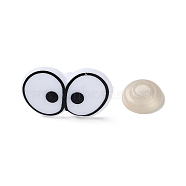 Plastic Craft Doll Eyes, Feet Cone Studs, with Plastic Pins, White, 18x29x16.5mm(DIY-XCP0002-83)