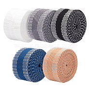 5 Rolls 5 Colors Flat Polyester Pants Edge Shorten Self-Adhesive Pant Mouth Paste, Iron-on Hem Tape Repair Pants for Jean Clothing DIY Sewing, Mixed Color, 1 inch(25mm), 1 roll/color(OCOR-BC0006-35)