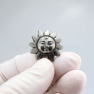 Sun Shape Aolly Coin Screw Rivets, with Iron Screw, for Purse Suitcase Leathercraft Decoration, Antique Silver, 20mm(PW-WG60926-01)