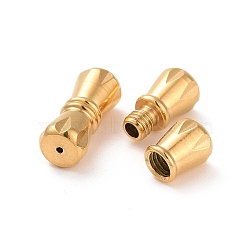 304 Stainless Steel Screw Clasps, Column, Golden, 11.5x5mm, Hole: 0.7~1mm(STAS-L135-05G)