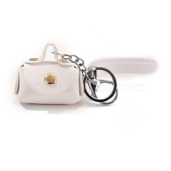 Imitation Leather Mini Coin Purse with Key Ring, Keychain Wallet, Change Handbag for Car Key ID Cards, White, Bag: 5.8x5x3cm(PW-WG51766-01)