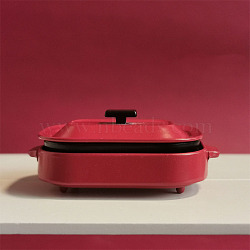 Miniature Alloy Cooking Pan, Multi-Layer Griddle, Dollhouse Accessories, Red, 48~61x3~14mm(PW-WG65459-01)