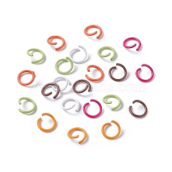 Spray Painted Iron Open Jump Rings, Mixed Color, 18 Gauge, 10x1mm, about 3846pcs/1000g(IFIN-D088-01C)