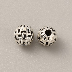 Tibetan Style Alloy Bead, Rondelle, Antique Silver, 6x5.5mm, Hole: 1.8mm, 100pcs/bag(FIND-WH0034-46AS-02)