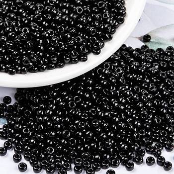 MIYUKI Round Rocailles Beads, Japanese Seed Beads, 8/0, (RR401) Black, 8/0, 3mm, Hole: 1mm, about 19000~20500pcs/pound