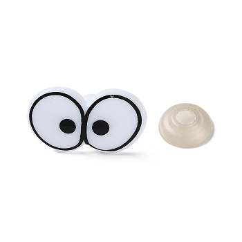Plastic Craft Doll Eyes, Feet Cone Studs, with Plastic Pins, White, 18x29x16.5mm