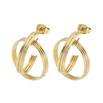 304 Stainless Steel Earrings for Women, Ring, Golden, 22.5x20mm