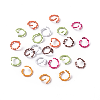 Spray Painted Iron Open Jump Rings, Mixed Color, 18 Gauge, 10x1mm, about 3846pcs/1000g