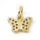 Brass Micro Pave Clear Cubic Zirconia Butterfly Charms(ZIRC-F132-43G)-2