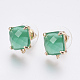 Faceted Glass Stud Earring Findings(GLAA-F084-C02)-1