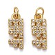 Brass Micro Pave Clear Cubic Zirconia Charms(ZIRC-Z011-30G)-1