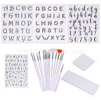 Fondant Cake Stencils Kits, including Transparent Silicone Clear Stamp, Nail Brush Dotting Painting Drawing Pen, Decorative Stamp Blocks, Clear, 74x74x5mm(DIY-CA0006-83)