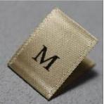 Clothing Size Labels, Woven Crafting Craft Labels, for Clothing Sewing, Size M, Dark Khaki, 35x14mm, 100pcs/bag(FIND-WH0067-69C)