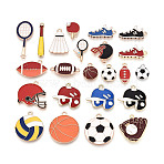 Sports Alloy Enamel Pendants, Light Gold, Mixed Color, 15~35x6~28x1~4mm, Hole: 1.6~1.8mm(PALLOY-T094-14M)