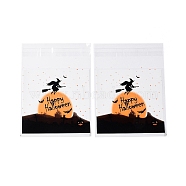 Halloween Theme Plastic Bakeware Bag, with Self-adhesive, for Chocolate, Candy, Cookies, Square, Sandy Brown, 130x100x0.2mm, about 100pcs/bag(OPP-Q004-01I)