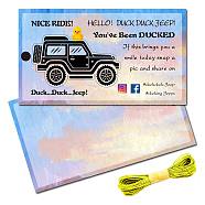 50Pcs Paper Card, Greeting Card, Duck Theme Card, Rectangle, Car Pattern, 87.5x50mm(AJEW-CN0001-37F)