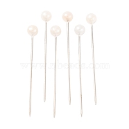 White Color Platinum Plated Ball Head Pins, 37mm, Pin: 1mm, Ball: about 4mm(X-NEED-D002-1)