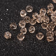 Faceted Bicone Imitation Crystallized Crystal Glass Beads, Dark Khaki, about 4mm in diameter, 3.5mm thick, hole: 1mm(X-G22QS162)