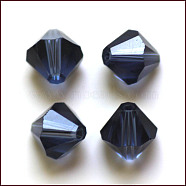Imitation Austrian Crystal Beads, Grade AAA, Faceted, Bicone, Marine Blue, 8x8mm, Hole: 0.9~1mm(SWAR-F022-8x8mm-207)