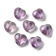Natural Amethyst Beads, Heart, 9.5~10x10~10.5x6.5mm, Hole: 1.2mm(G-A090-05)