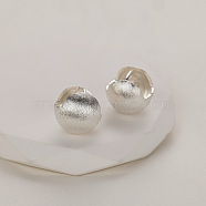 925 Silver Wire-drawing Round Ball Earrings for Women, Simple and Stylish(GQ8540)