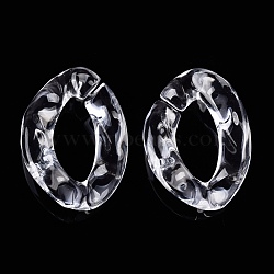 Transparent Acrylic Linking Rings, Quick Link Connectors, for Curb Chains Making, Twist, Clear, 23x17x4mm, Inner Diameter: 6.5x8.5mm(TACR-R151-03B)