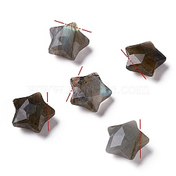 Natural Labradorite Charms, Star, Faceted, 13~13.5x14~14.5x6~6.5mm, Hole: 0.8mm(G-H241-04C)