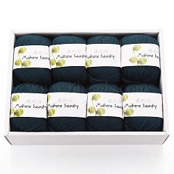 Soft Baby Knitting Yarns, with Cashmere, Wool and Antistatic Fibre, Teal, 2mm, about 50g/roll, 8rolls/box(YCOR-R021-H33)