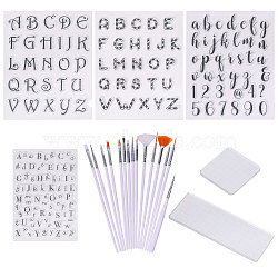 Fondant Cake Stencils Kits, including Transparent Silicone Clear Stamp, Nail Brush Dotting Painting Drawing Pen, Decorative Stamp Blocks, Clear, 74x74x5mm(DIY-CA0006-83)