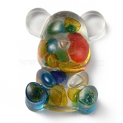Resin Display Decorations, with Lampwork Chips Inside, Bear, Colorful, 53.5x41x18.5mm(DJEW-H001-B38)