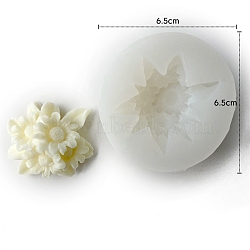 Flower Scented Candle Food Grade Silicone Molds, Candle Making Molds, Aromatherapy Candle Mold, White, 6.5x6.5x2.6cm(PW-WG46971-15)