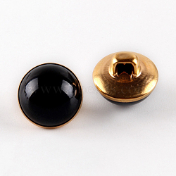 1-Hole Brass Resin Button, Flat Round, Red, 10x8mm, Hole: 3x2.5mm(BUTT-WH0015-35J)