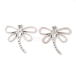 Dragonfly Tibetan Style Alloy Pendants, Cadmium Free & Lead Free, Antique Silver, 28.5x30x2mm, Hole: 2mm, about 515pcs/1000g(TIBEP-R344-16AS-LF)