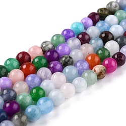 Natural White Jade Beads, Round, Dyed, Colorful, 6mm, Hole: 1mm, about 58~61pcs/strand, 37.5~38.5cm(G-J390-C01-05)