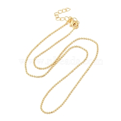 Rack Plating Brass Ball Chain Necklace for Women, Lead Free & Cadmium Free, Real 18K Gold Plated, 17.80 inch(45.2cm)(NJEW-F311-02G)