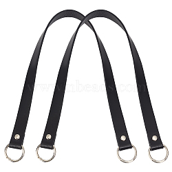 2Pcs PU Leather Purse Strap Extenders, with Metal Spring Gate Rings, Platinum, Black, 571x19mm(DIY-CL0001-89A)