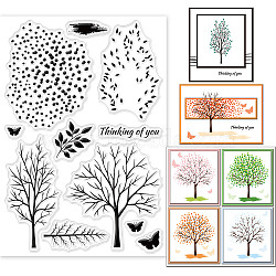 PVC Plastic Stamps, for DIY Scrapbooking, Photo Album Decorative, Cards Making, Stamp Sheets, Tree Pattern, 16x11x0.3cm(DIY-WH0167-57-0315)