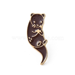 Bear Enamel Pins, Alloy Brooches for Backpack Clothes, Coconut Brown, 29x11.5mm(JEWB-S042-01A-KCG)