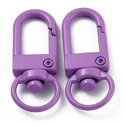 Zinc Alloy Baking Paint Swivel Snap Hooks Clasps, Dark Orchid, 33.5x13.5x5.5mm, Hole: 9mm(PALLOY-H194-A04)