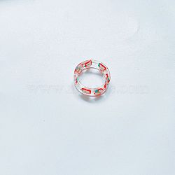 Geometric Colorful Fruit Series Ring - Vintage Style, Candy-like, Transparent, Peach(ST7337202)