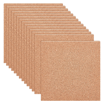 Self Adhesive Cork Sheets, for Kitchen Hot Mats, Cup Mats, Bulletin, Square, Sandy Brown, 150x150x2mm
