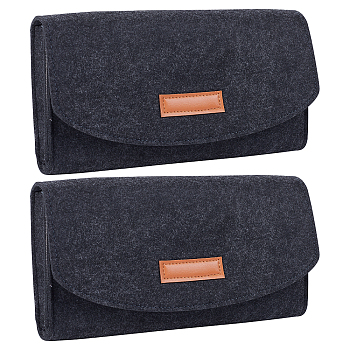 Nylon & Felt Storage Pouch Bag Protective Case, for Game Machine, Black, 15x25.5x2cm
