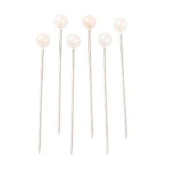 White Color Platinum Plated Ball Head Pins, 37mm, Pin: 1mm, Ball: about 4mm