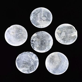 Flat Round Capiz Shell Beads, No Hole, 60x1mm